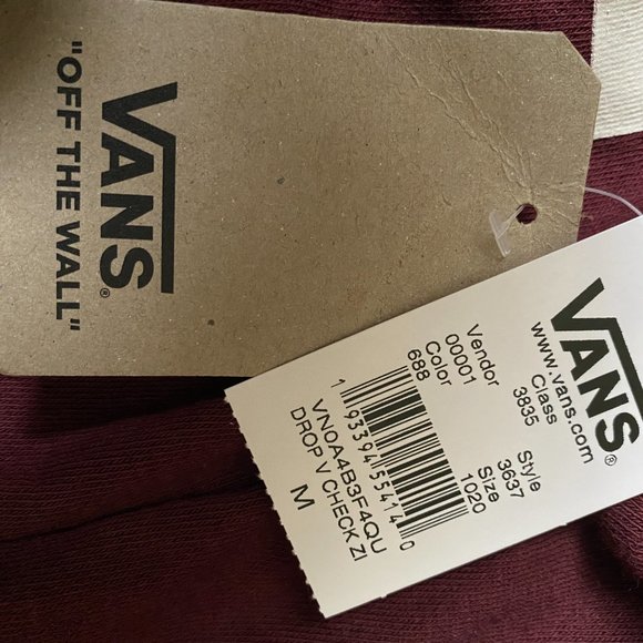 VANS DROP V CHECK ZIP Women's Hoodie Sweatshirt - Picture 7 of 7